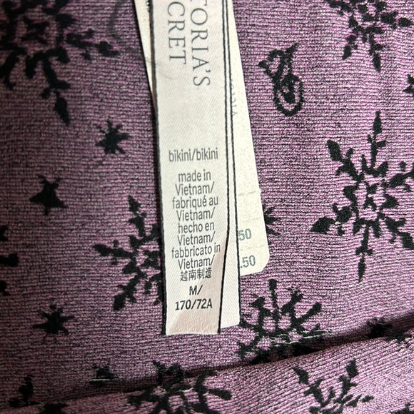 🎁 NWT Victoria’s Secret black & pink snowflake bikini Panty size M - Picture 3 of 5
